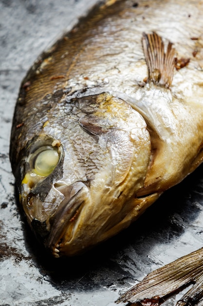 Baked dorado fish