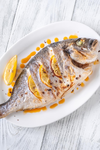 Photo baked dorado fish