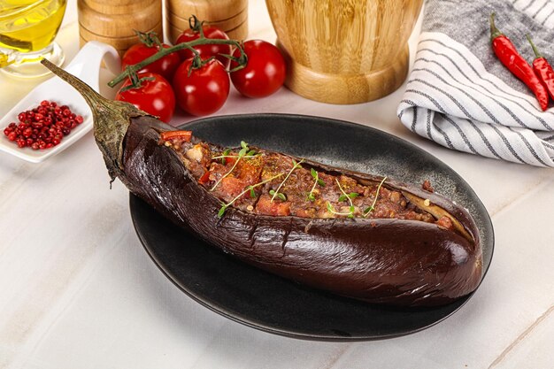 Baked eggplant with minced beef