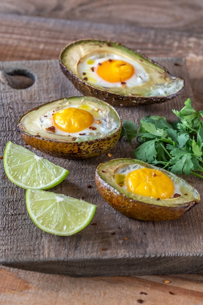 Baked eggs in avocado