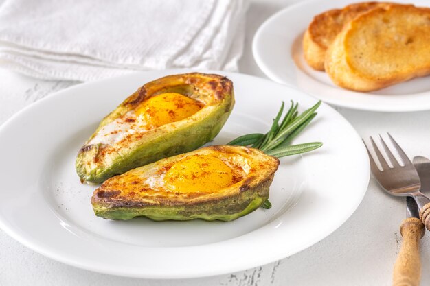 Baked eggs in avocado