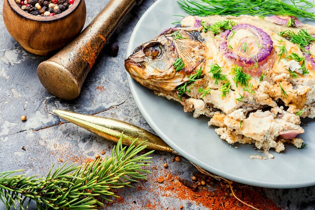 Baked fish for christmas