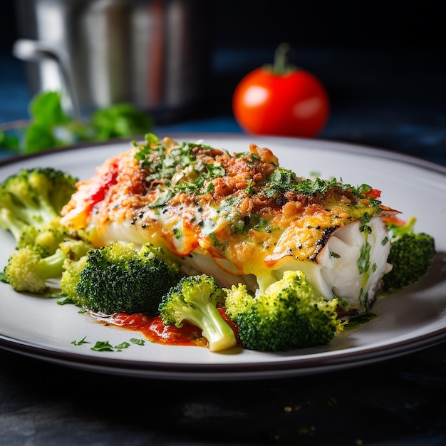 Baked Fish Stuffed with Broccoli Quinoa and More