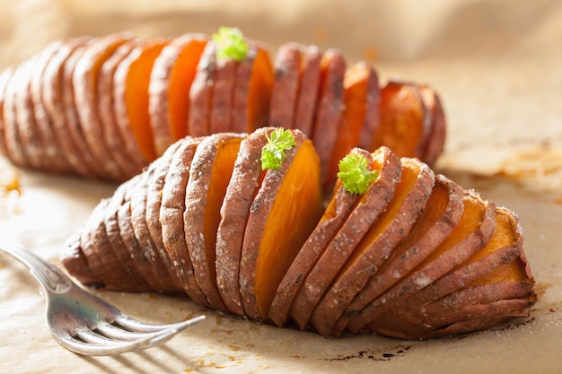 Baked hasselback potatoes