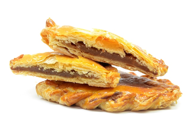 Baked kaya puff pastry isolated