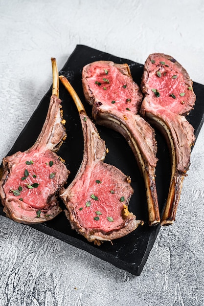 Baked lamb chop meat steaks