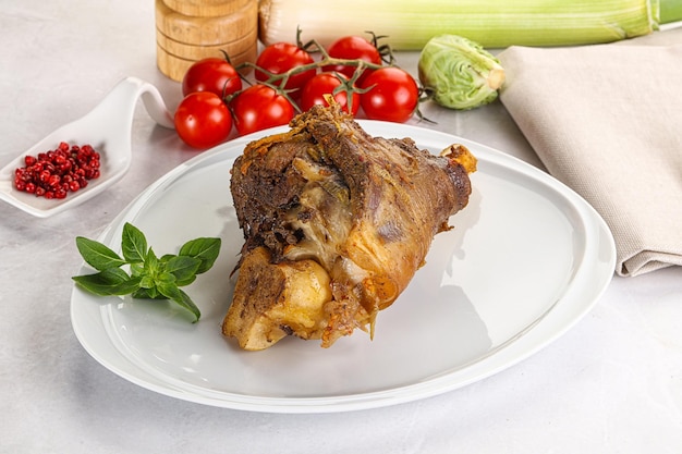 Baked Lamb shank with bone marinated in spices