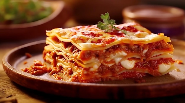 Baked lasagna with gourmet Italian Bolognese sauce