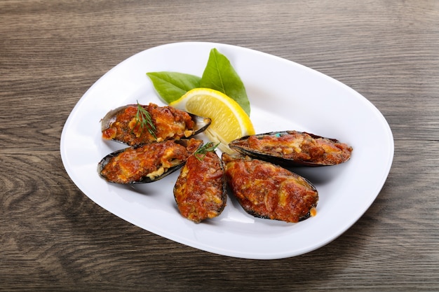 Baked mussels