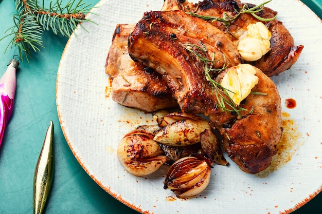 Baked pork loin for Christmas