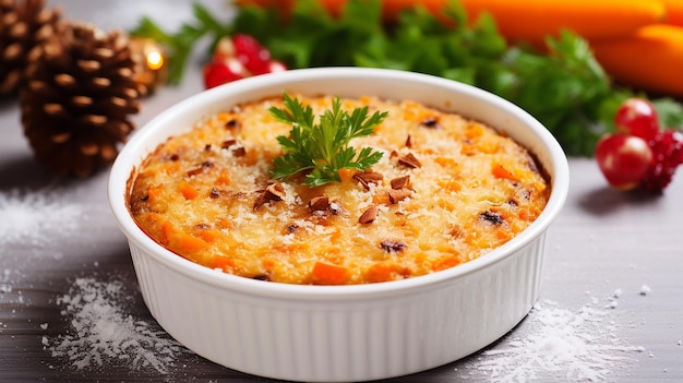 Baked Porridge with Grated Carrots