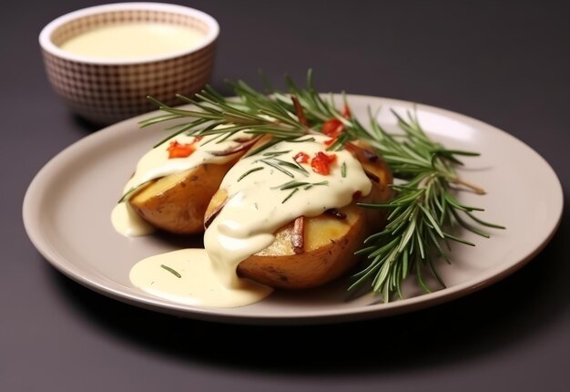 baked potato and chicken