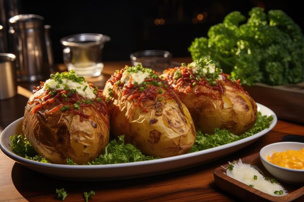 Baked Potato Serving in the kitchen tableprofessional advertising food photography