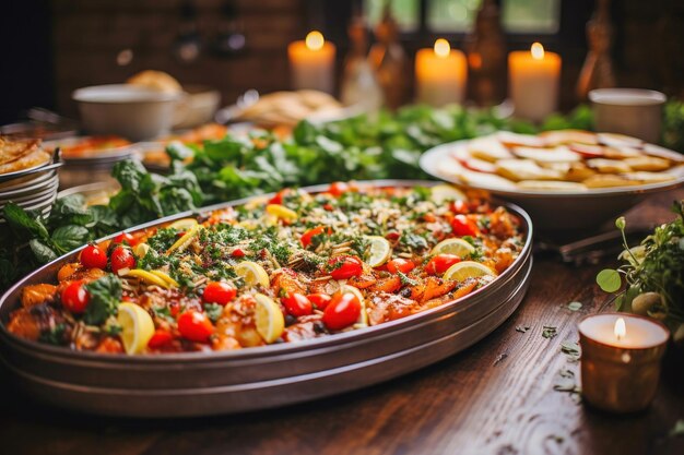 Baked potatoes with aromatic vegetables