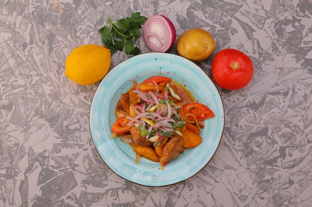 baked potatoes with vegetables from natural products photos for cafe and restaurant menus