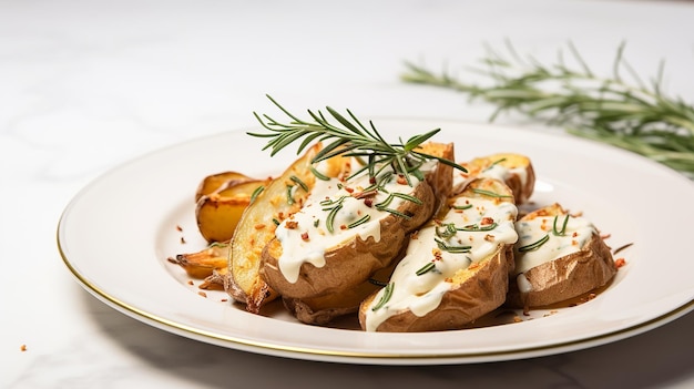 Baked Potatoes with Yogurt Dip