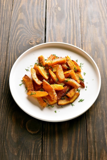 Baked pumpkin slices