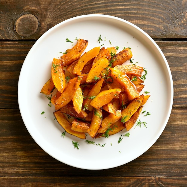 Baked pumpkin slices