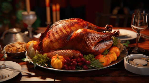 Baked turkey and other Thanksgiving foods