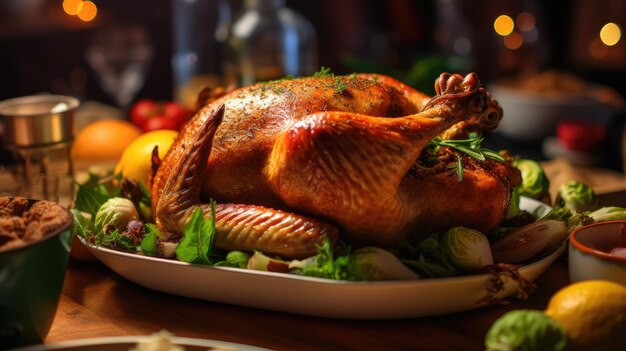 Baked turkey and other Thanksgiving foods