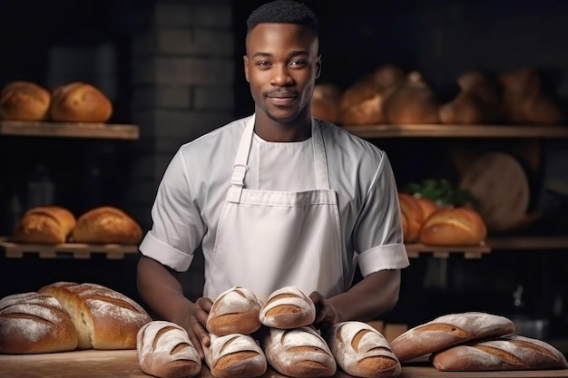 Baker Making Bread in Home Bakery