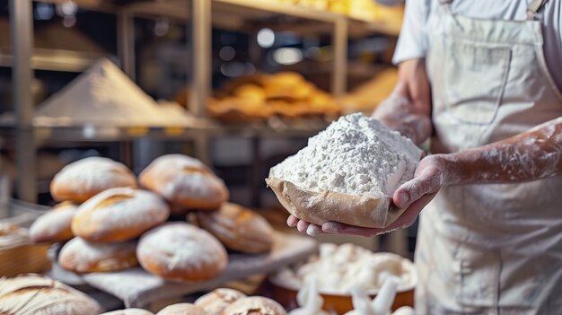 Baker Presenting Loaf of Bread