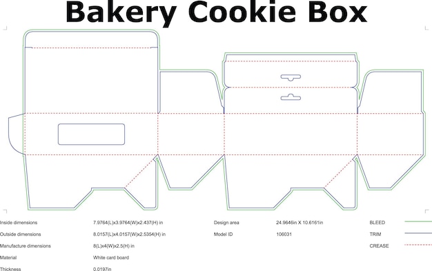 Bakery Cookie Box sjabloon voor verpakking