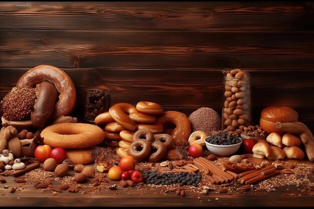 Bakery Donut On Wooden Wall