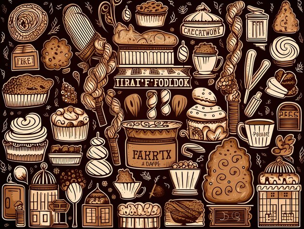 Bakery items pattern design