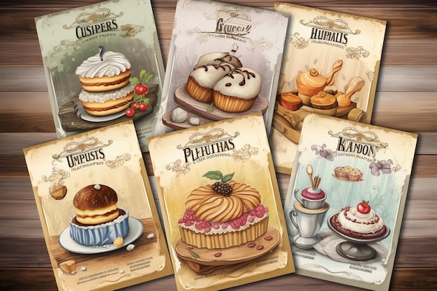 Photo bakery mini poster set