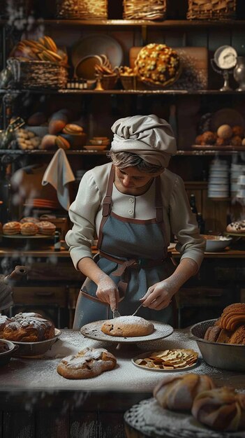 Photo bakery owner exploring exciting flavors