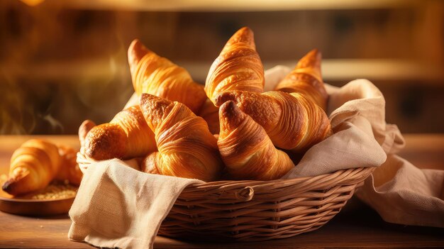 Пекарная выпечка croissant еда