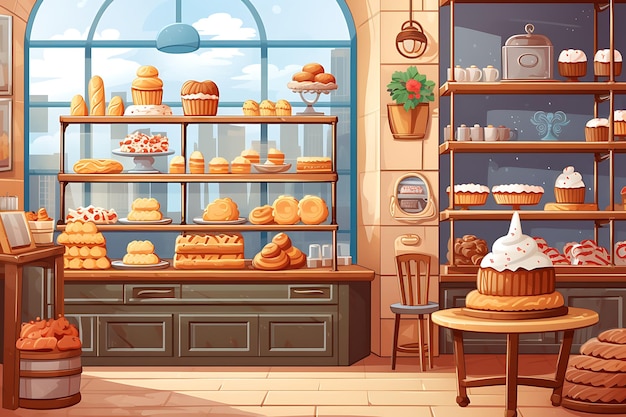 Bakery products and bake house interior stuff