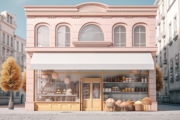 Bakery shop building Generate Ai