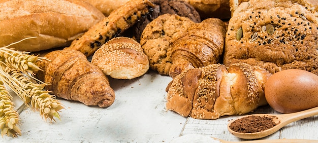 bakery on wood white background