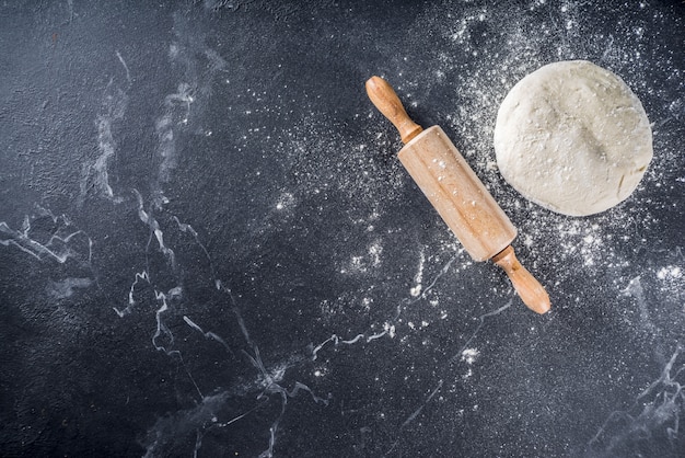 Photo baking background with dough