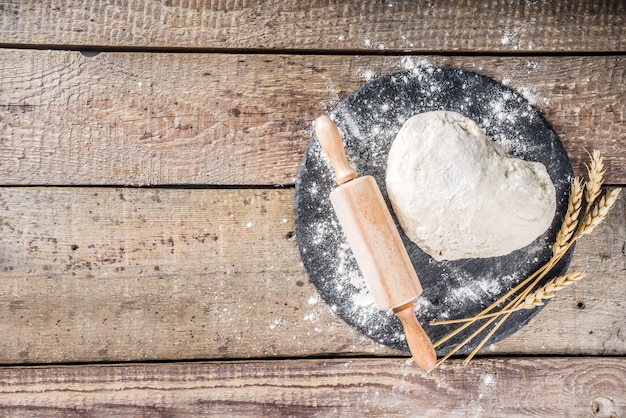 Baking background with dough