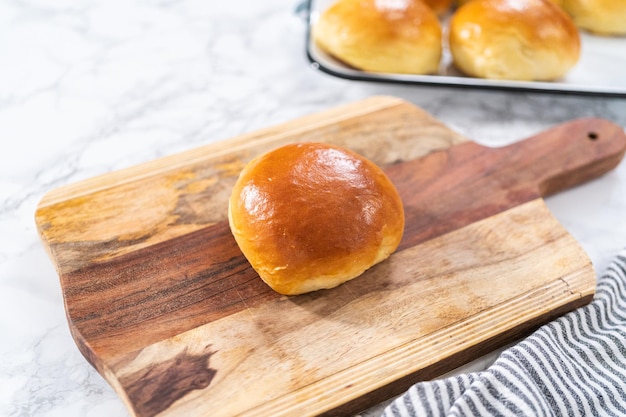 Baking brioche buns