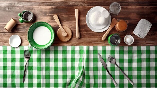 Baking cake in rural kitchen dough recipe ingredients and rolling pin on vintage wood table