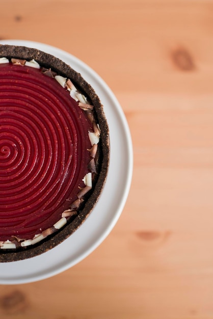 Baking cheesecake on the table