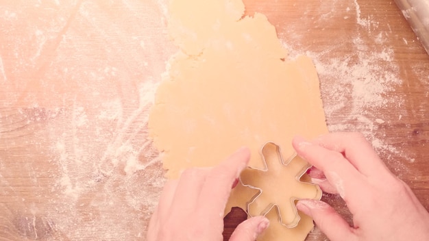 Baking Christmas sugar cookies for Santa.