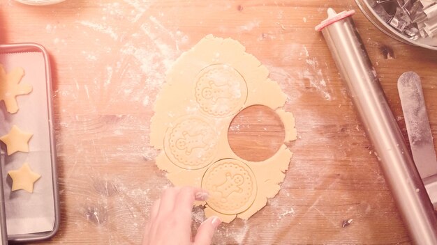 Baking Christmas sugar cookies for Santa.