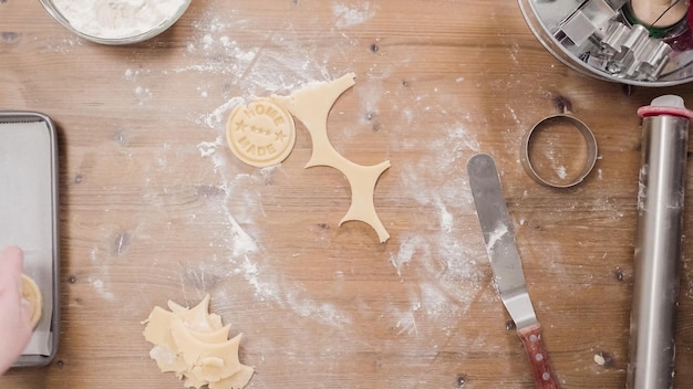 Baking Christmas sugar cookies for Santa.