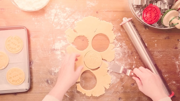 Baking Christmas sugar cookies for Santa.