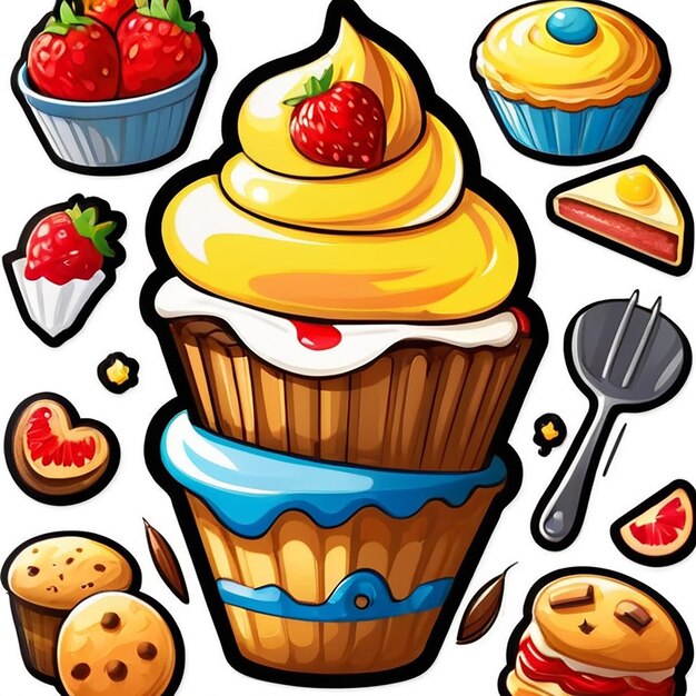 Photo baking cookies sticker with ai