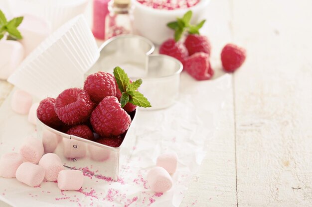 Photo baking cookies for valentines day