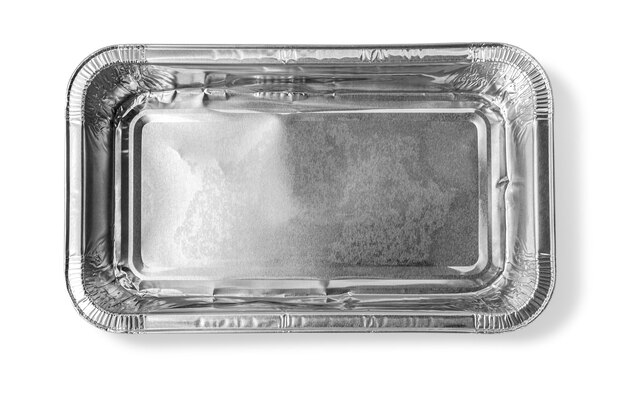 Photo baking dish from a foil on white