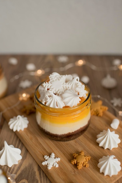 Baking in a glass jar on the table