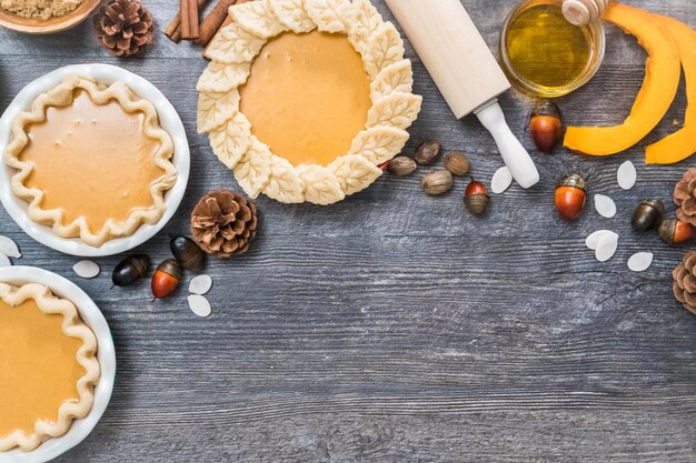 Baking home made pumpkin pie for Thanksgiving dinner.