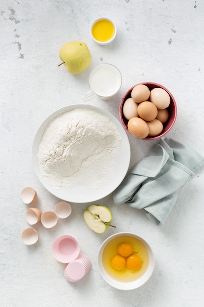 Baking ingredients for muffins